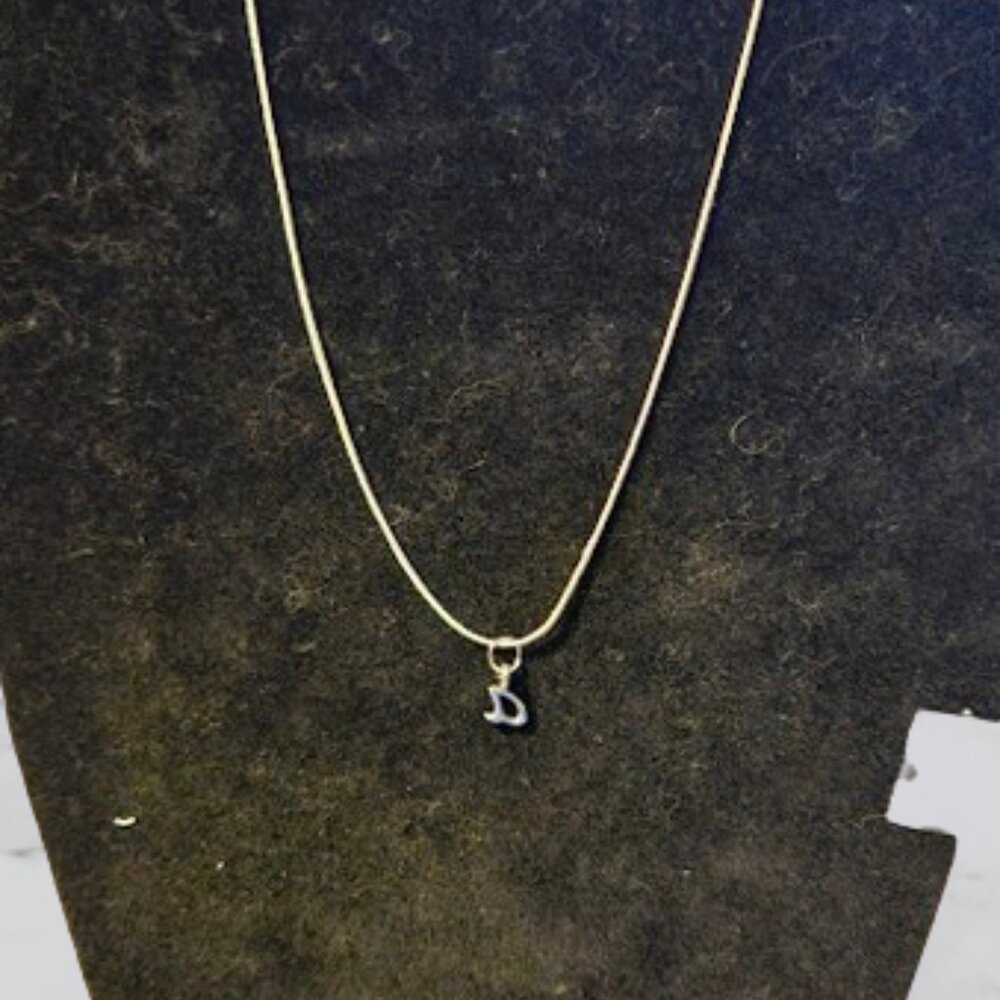 Necklace 'A' Inital Silver Toned Hand Assembled